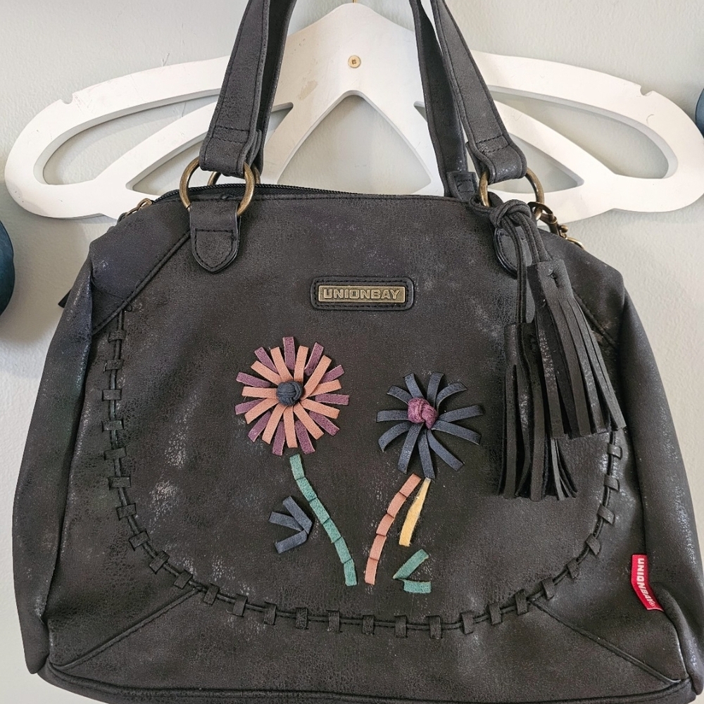 Vintage Union Bay Distressed Suede Floral Women's Purse/Crossbody NWOT
